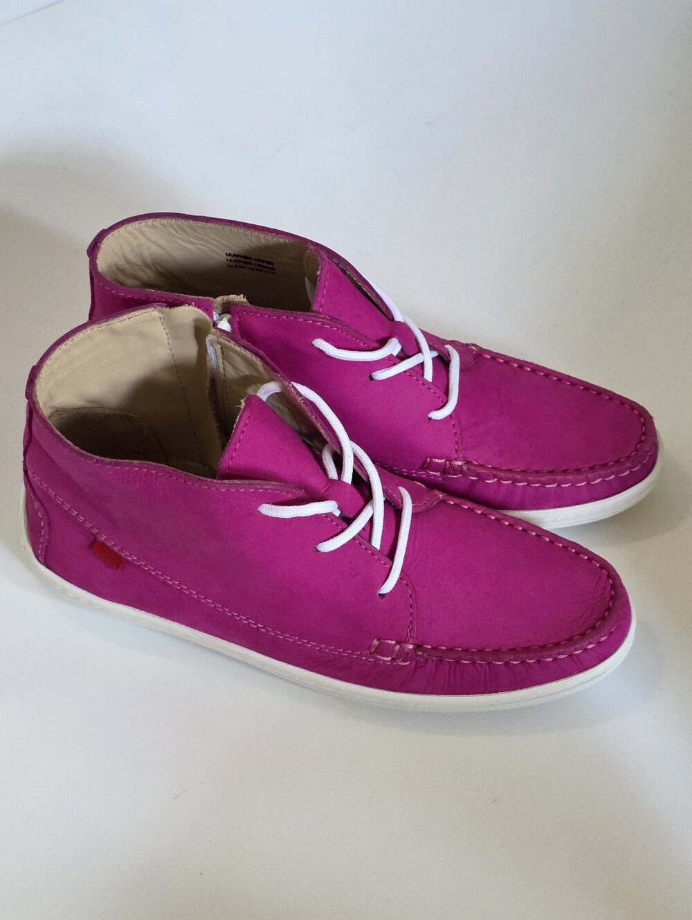 Marc Joseph NY Fuchsia Suede Moccasin Booties Girls Size 3 Youth NEW